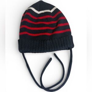 Jacadi Navy and Red Striped Kids Hat